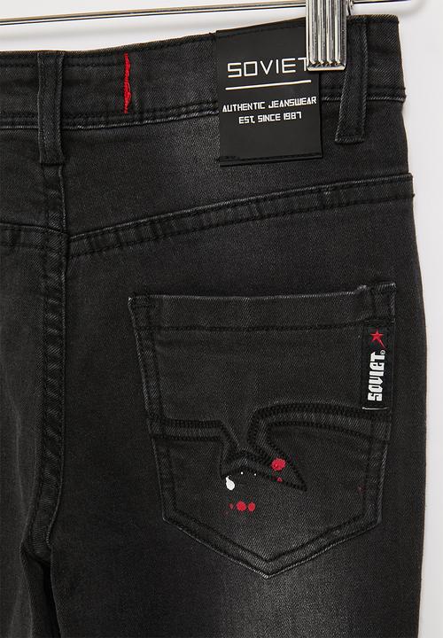 SOVIET - B cyber boys skinny denim  - black