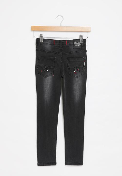 SOVIET - B cyber boys skinny denim  - black