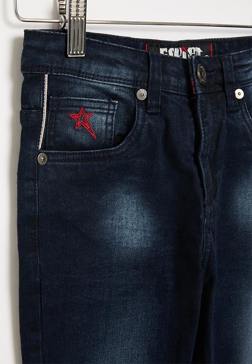 SOVIET - B mirage boys skinny denim - blue black