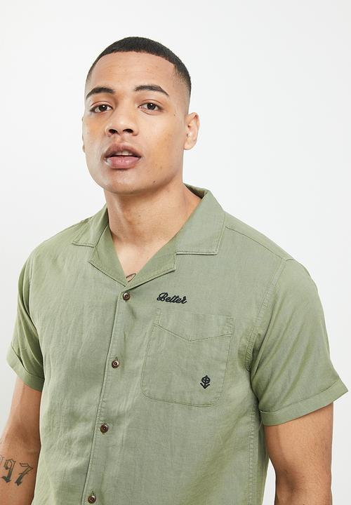 Superdry. - Vintage resort shirt - olive khaki