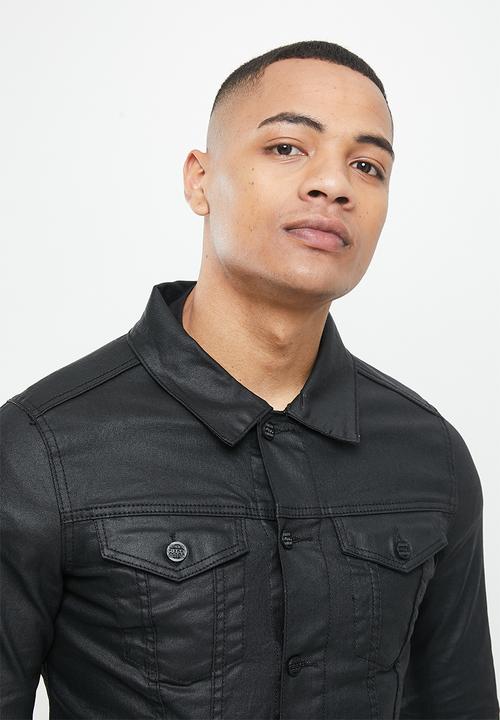 Cutty - Wade coated denim jacket - black