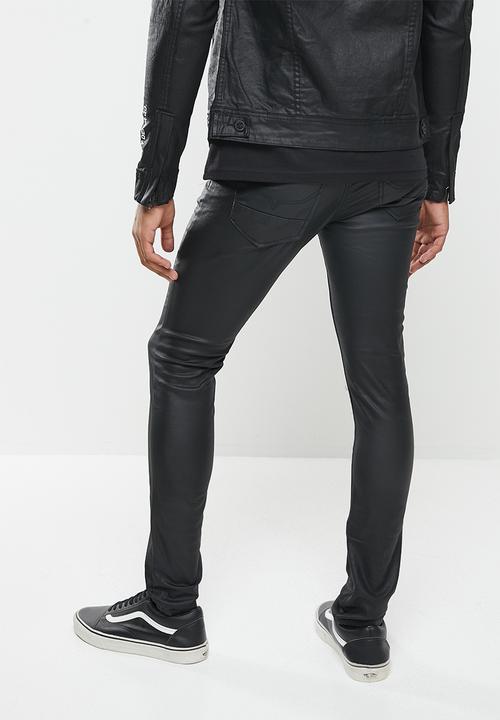 Cutty - Zaid skinny fit coated denim jean - black