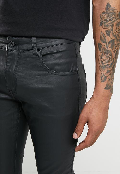 Cutty - Zaid skinny fit coated denim jean - black