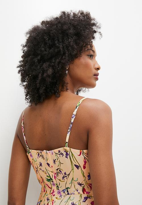 MILLA - Strappy midi dress with frill hem - wild flowers
