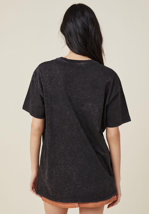Cotton On - Boyfriend fit graphic tee - eagle moto/black