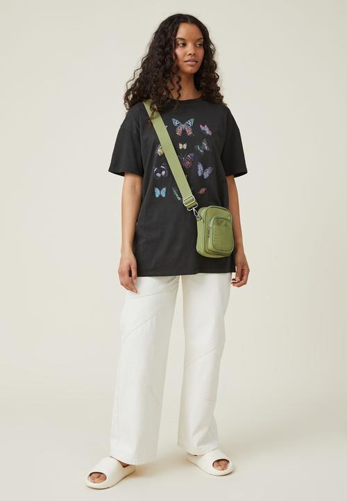 Cotton On - Boyfriend fit graphic tee - kaleidoscope/washed black