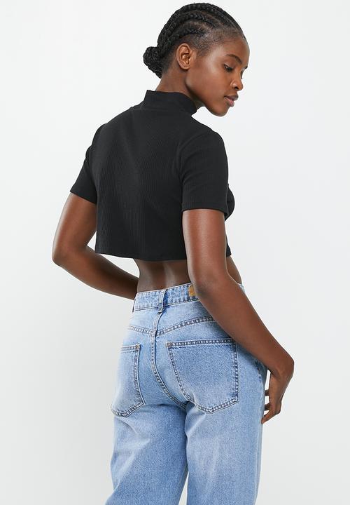 adidas Originals - Rib crop short sleeve tee w - black