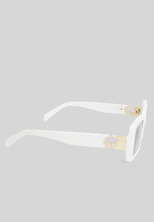 ERA by DJ Zinhle - White flame logo sunglasses - white