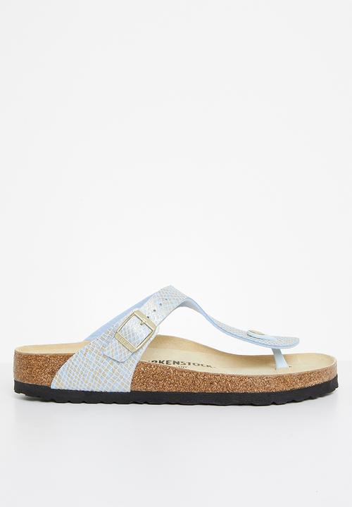 Birkenstock - Gizeh micro fiber regular - shiny python dusty blue