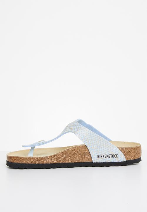 Birkenstock - Gizeh micro fiber regular - shiny python dusty blue