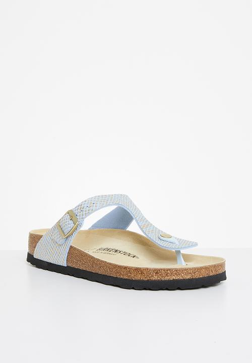 Birkenstock - Gizeh micro fiber regular - shiny python dusty blue