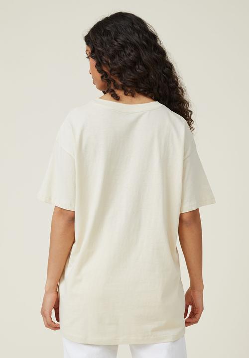 Cotton On - Boyfriend fit graphic tee - take care/sandy brown