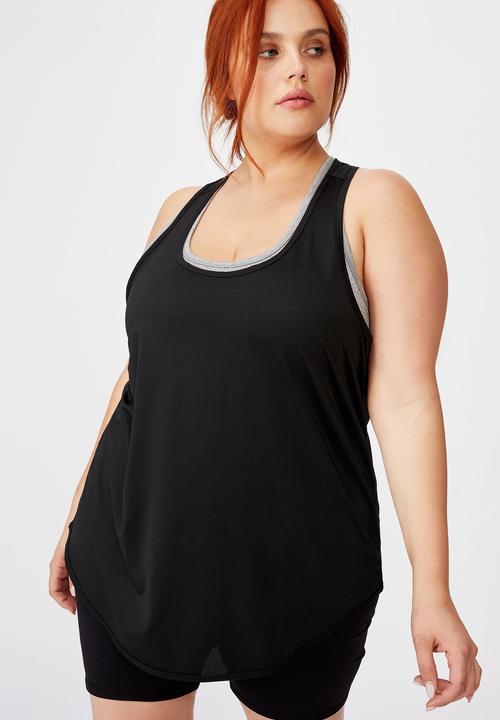 Cotton On - Curve active training tank top - black