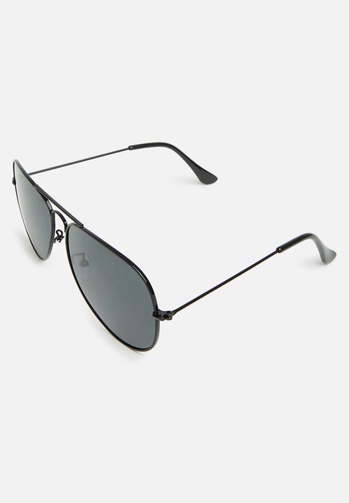Superbalist - Metal frame avaitor sunglasses - black
