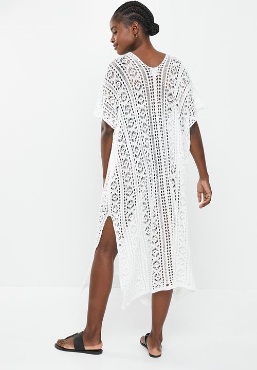 dailyfriday - Side slit midi kaftan - white