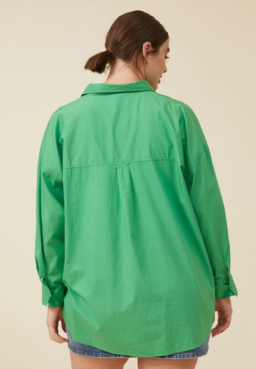 Cotton On - Curve dad shirt - garden green