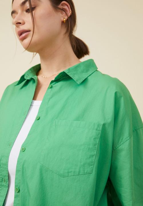 Cotton On - Curve dad shirt - garden green
