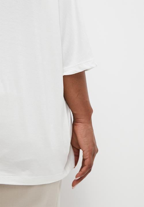 edit Plus - One shoulder dolman top - milk