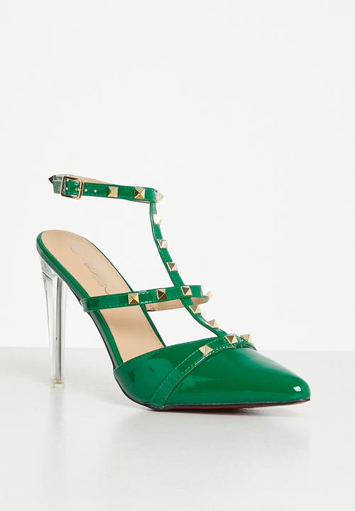 Miss Black - Lindt1 barely there stiletto heel - green