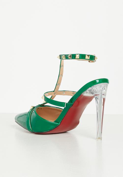 Miss Black - Lindt1 barely there stiletto heel - green