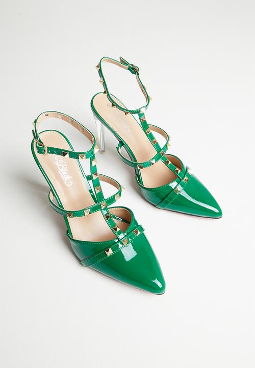 Miss Black - Lindt1 barely there stiletto heel - green