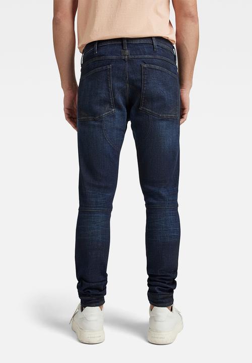 G-STAR - 5620 3d zip knee skinny - worn in dark sapphire