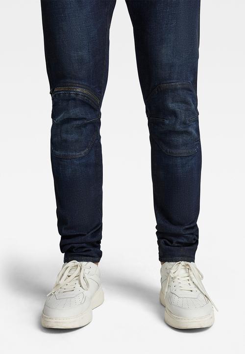 G-STAR - 5620 3d zip knee skinny - worn in dark sapphire