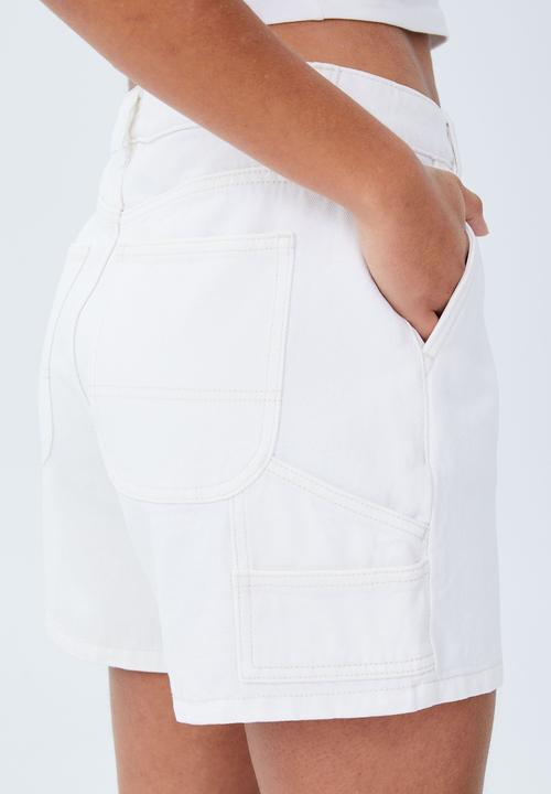 Cotton On - Utility denim short - white haven
