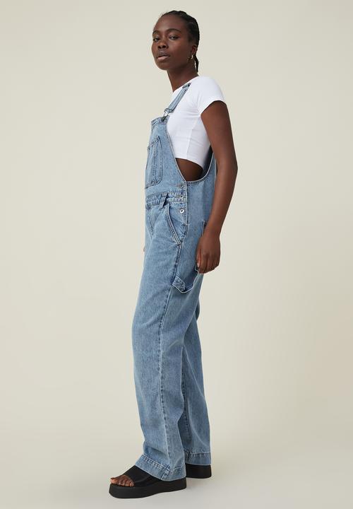 Cotton On - Utility denim overall long - rain blue
