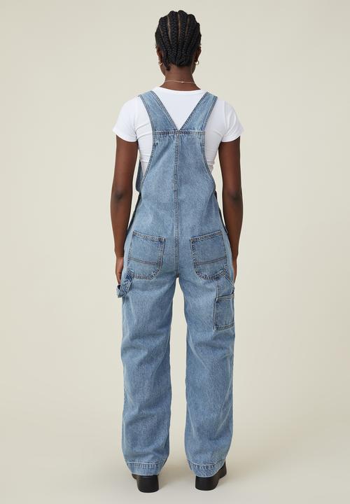 Cotton On - Utility denim overall long - rain blue
