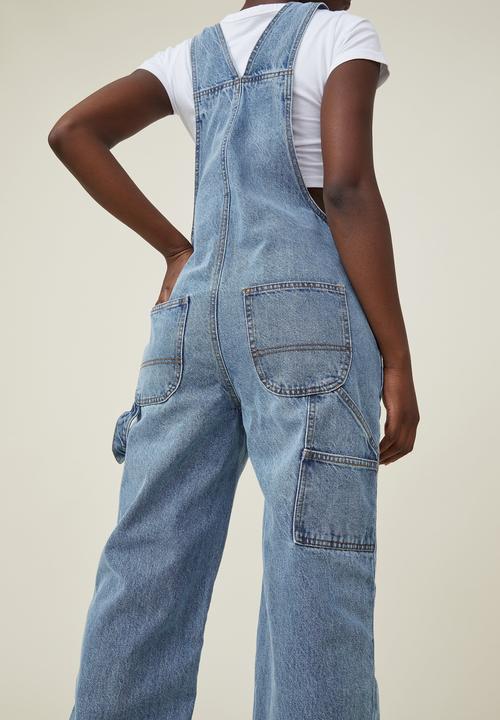 Cotton On - Utility denim overall long - rain blue