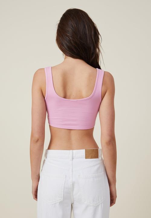 Cotton On - The organic rib micro tank - cafe pink