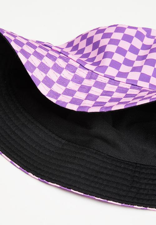 Superbalist - Checkerboard bucket hat - purple & pink