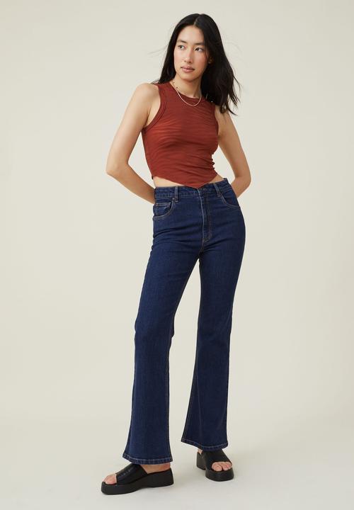 Cotton On - Deon hanky hem tank - orange brown
