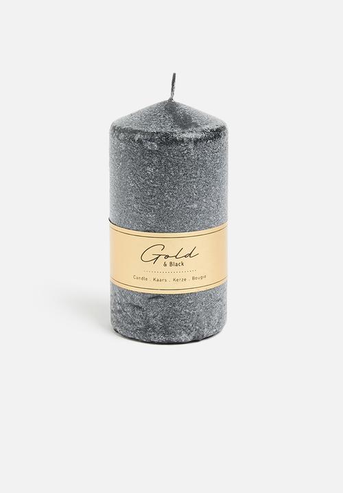H&S - Frosted pillar candle - charcoal
