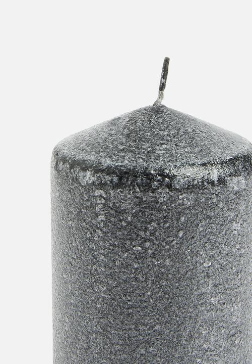 H&S - Frosted pillar candle - charcoal