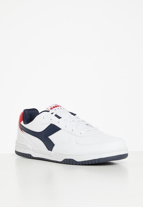 Diadora - Raptor low -  white, black iris & tomato red