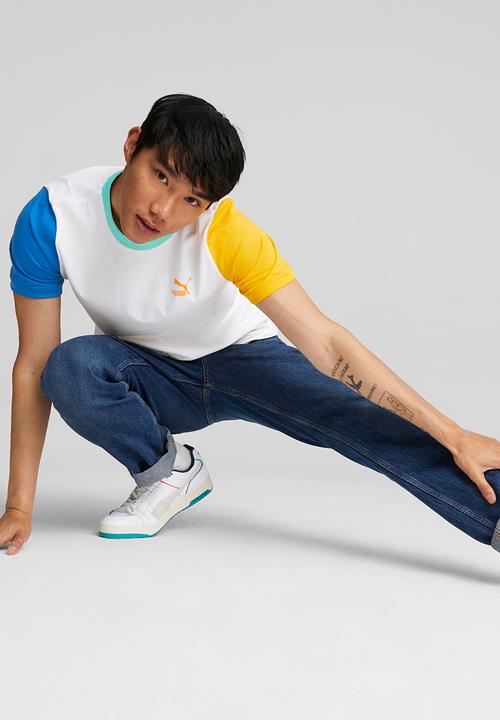 PUMA - Classics block tee - puma white & puma royal