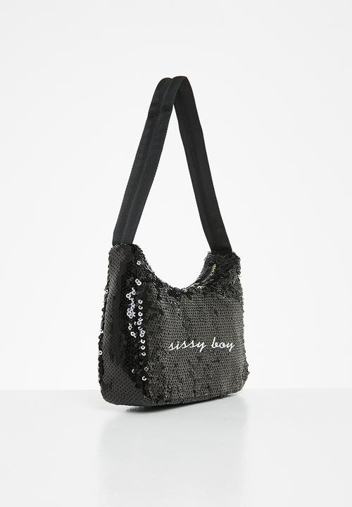 SISSY BOY - Sequin shoulder bag - black