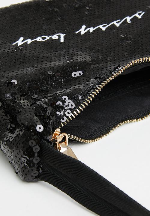 SISSY BOY - Sequin shoulder bag - black