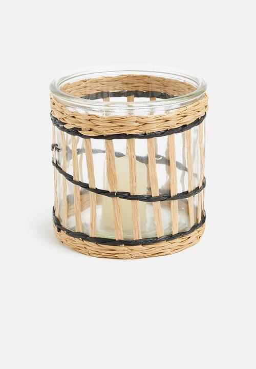 H&S - Luca candle holder - rattan