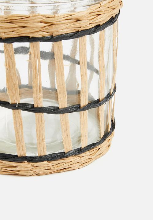 H&S - Luca candle holder - rattan