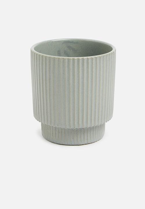 H&S - Reeded flower pot - grey