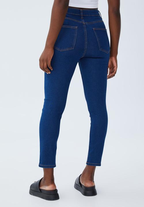 Cotton On - High rise cropped super stretch - moody blue pockets
