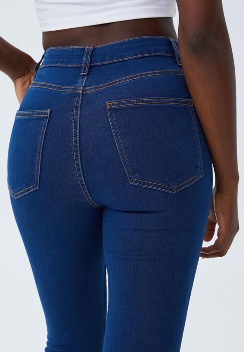 Cotton On - High rise cropped super stretch - moody blue pockets