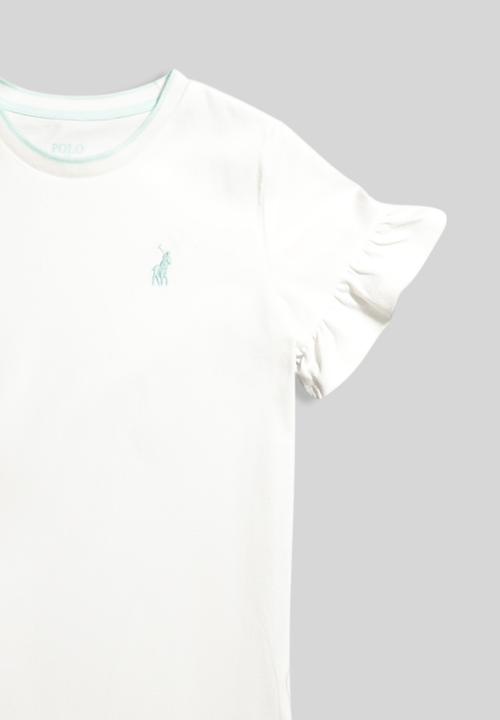POLO - Girls ms dress & legging set - white