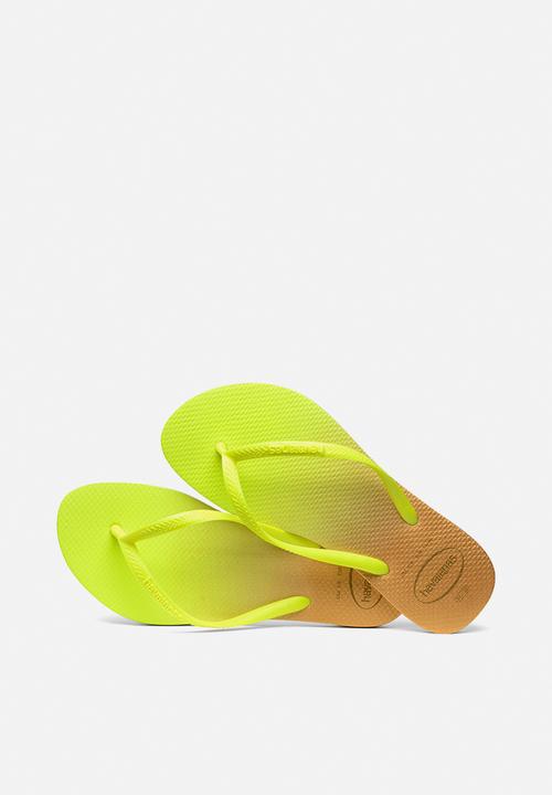 Havaianas - Slim gradient - white/galactic green fluo