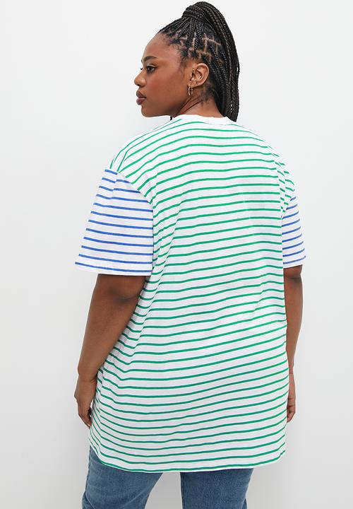 Superbalist - Bold stripe tee - blue & green stripe