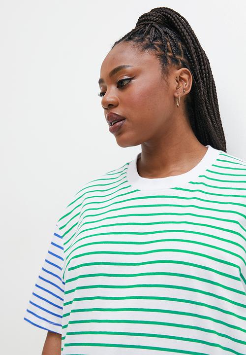 Superbalist - Bold stripe tee - blue & green stripe