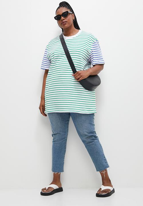 Superbalist - Bold stripe tee - blue & green stripe